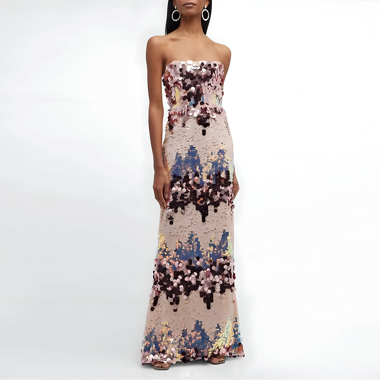 Bronx and Banco Farah Strapless Blush Gown