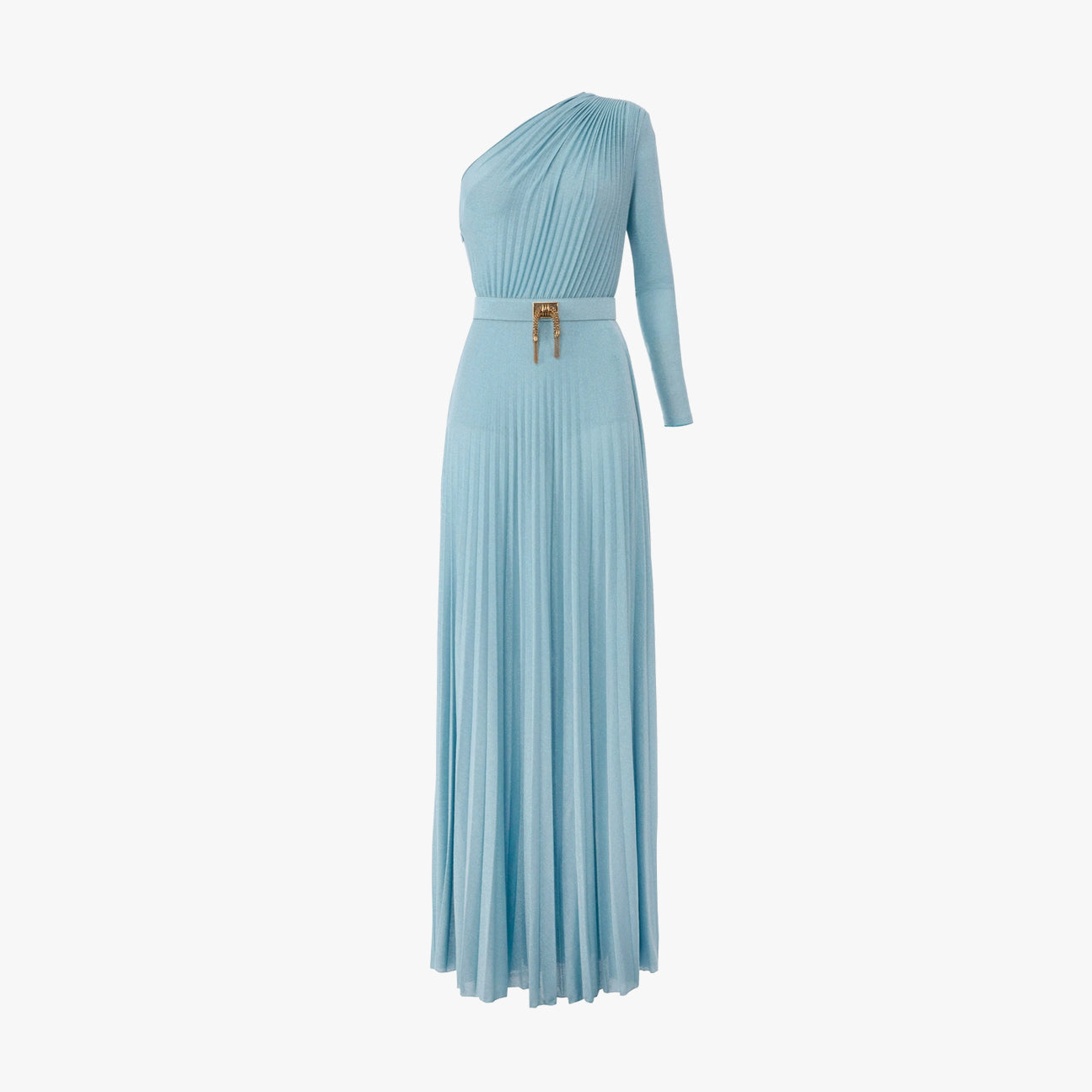 Elisabetta Franchi One-shoulder red carpet dress with belt