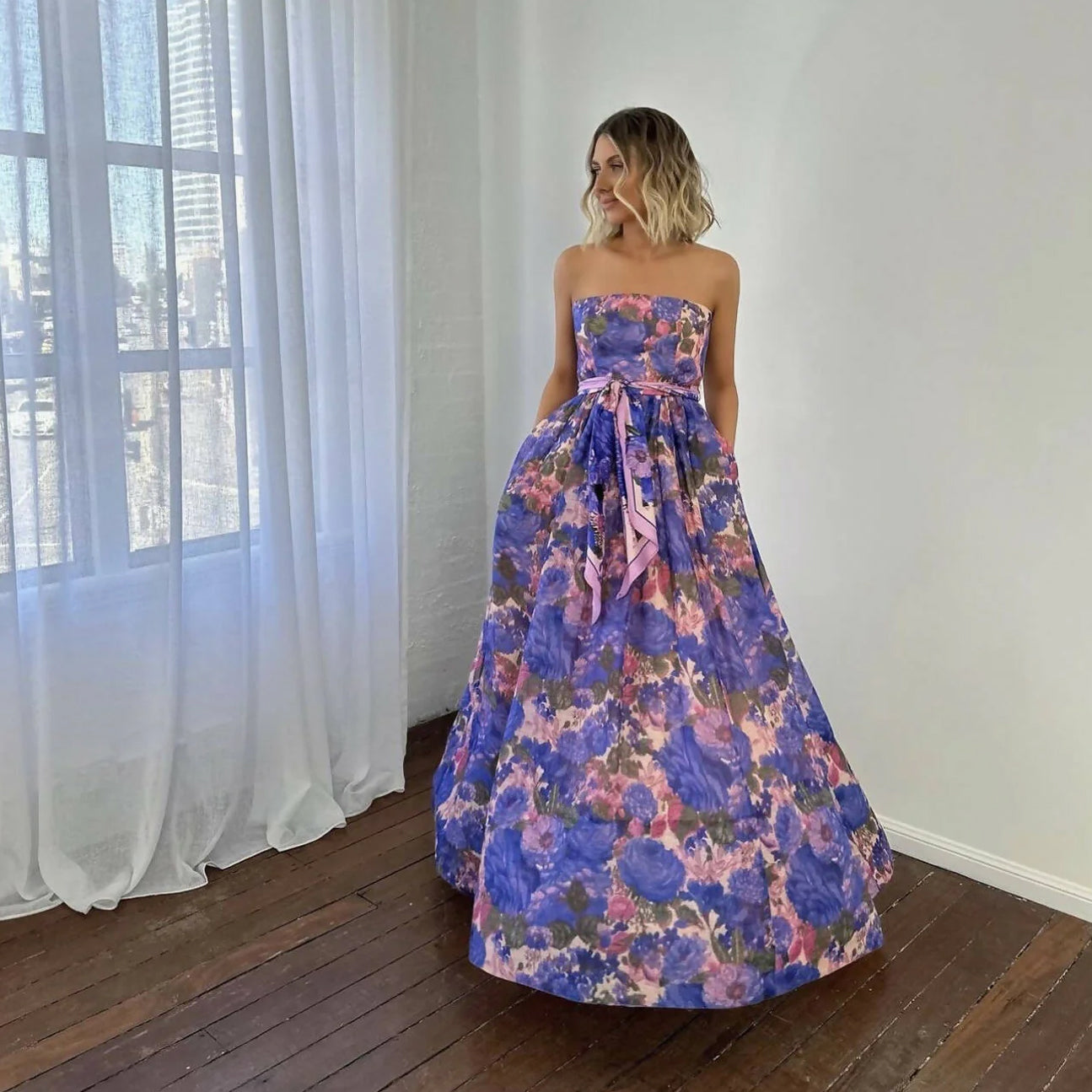 zimmermann tranquility pleated strapless maxi dress Aje. Vacation Pleated Strapless Mini Dress