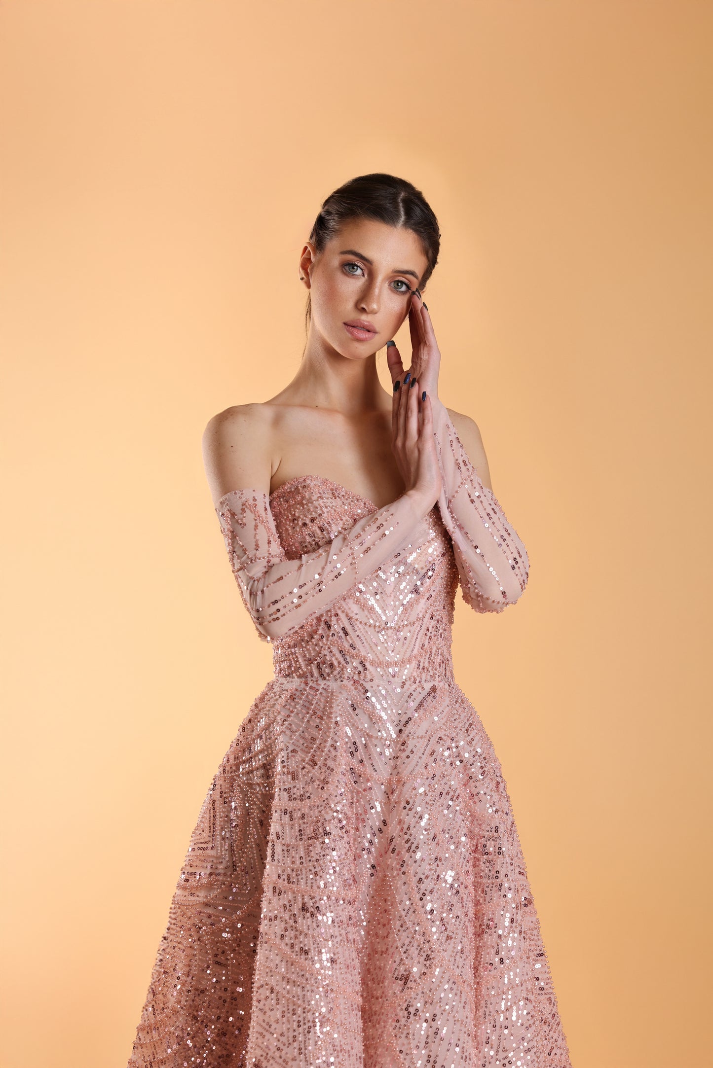 Luxury-24 Pink Beaded Gown