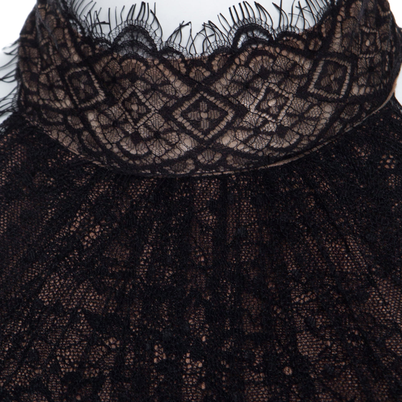 Marchesa Notte Tiered Halter Lace