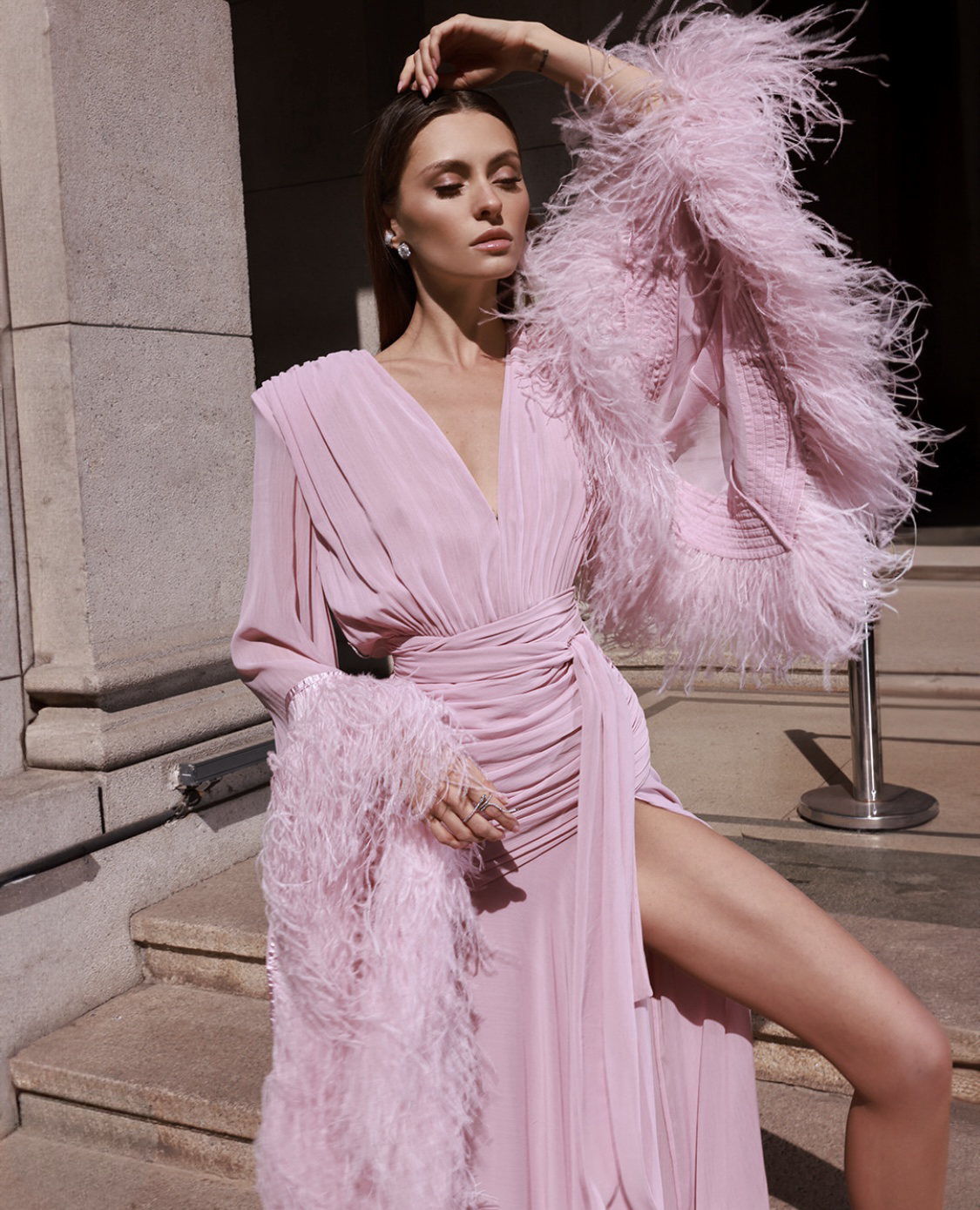Bronx & Banco Geisha Pink Maxi Dress