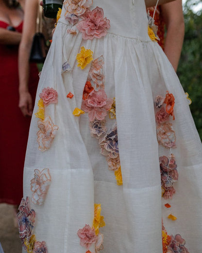 Zimmermann Floral Appliqué Midi Dress