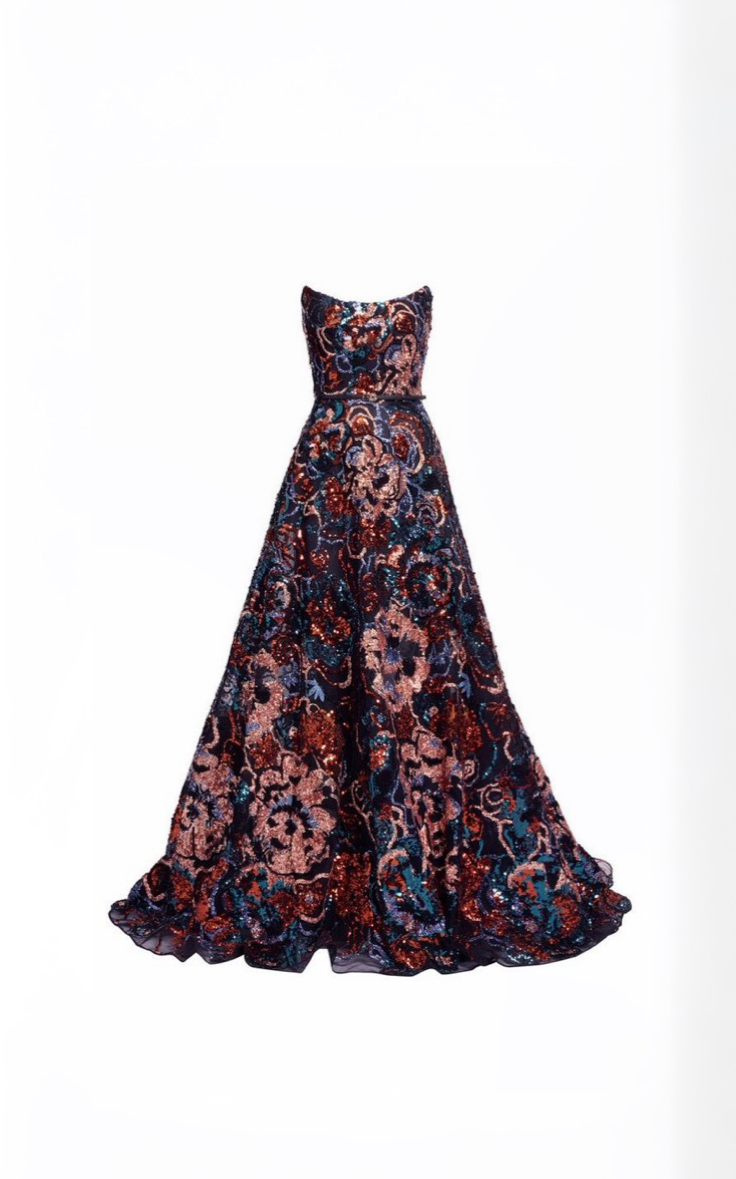 Elie Saab Floral Sequin Gown
