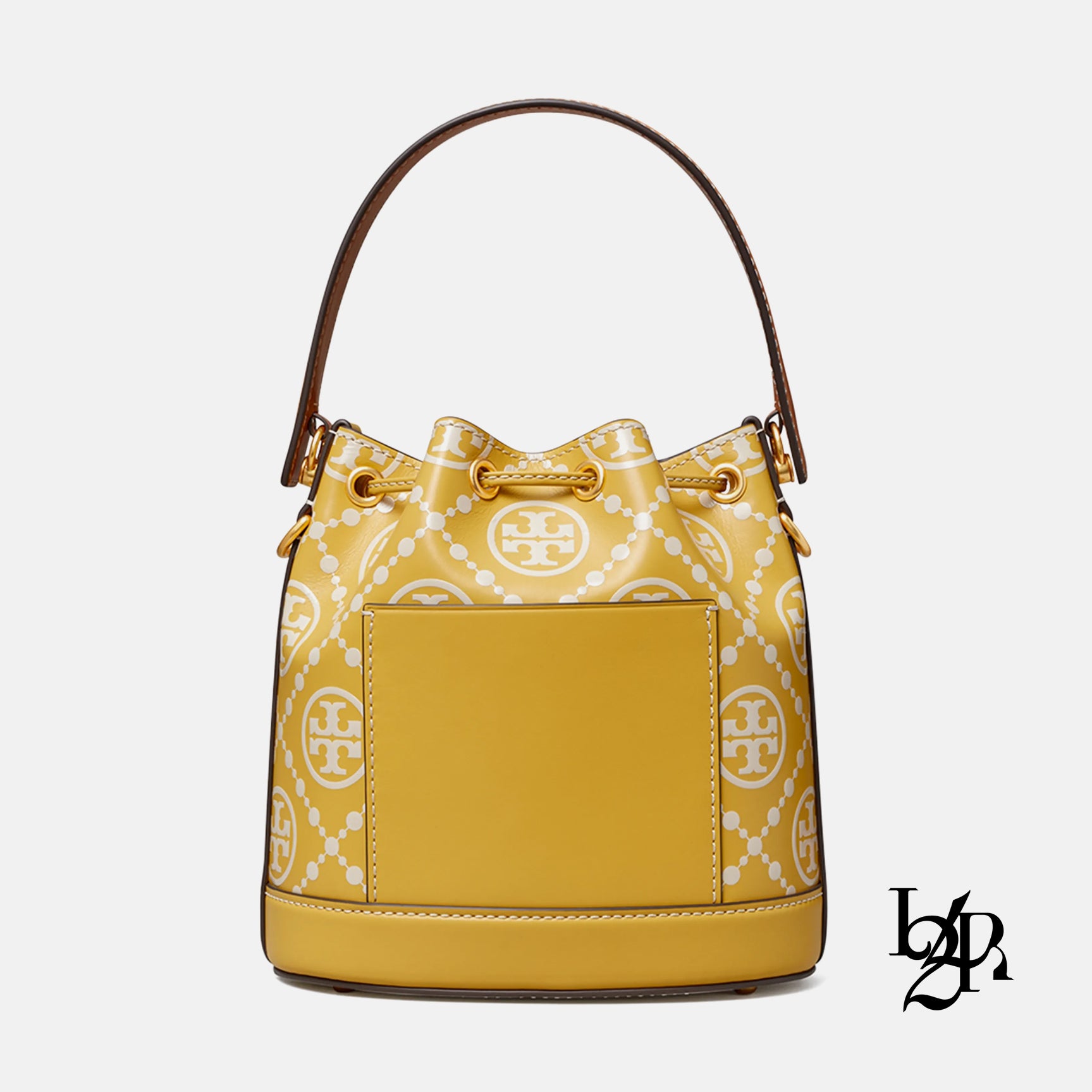 T Monogram Contrast Embossed Bucket Bag: Women's Designer
